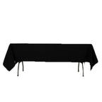 Fire Retardant Premium Polyester 60"x102" Rectangular Tablecloth Black - High - Performance Table Cover - Bell Racket Store