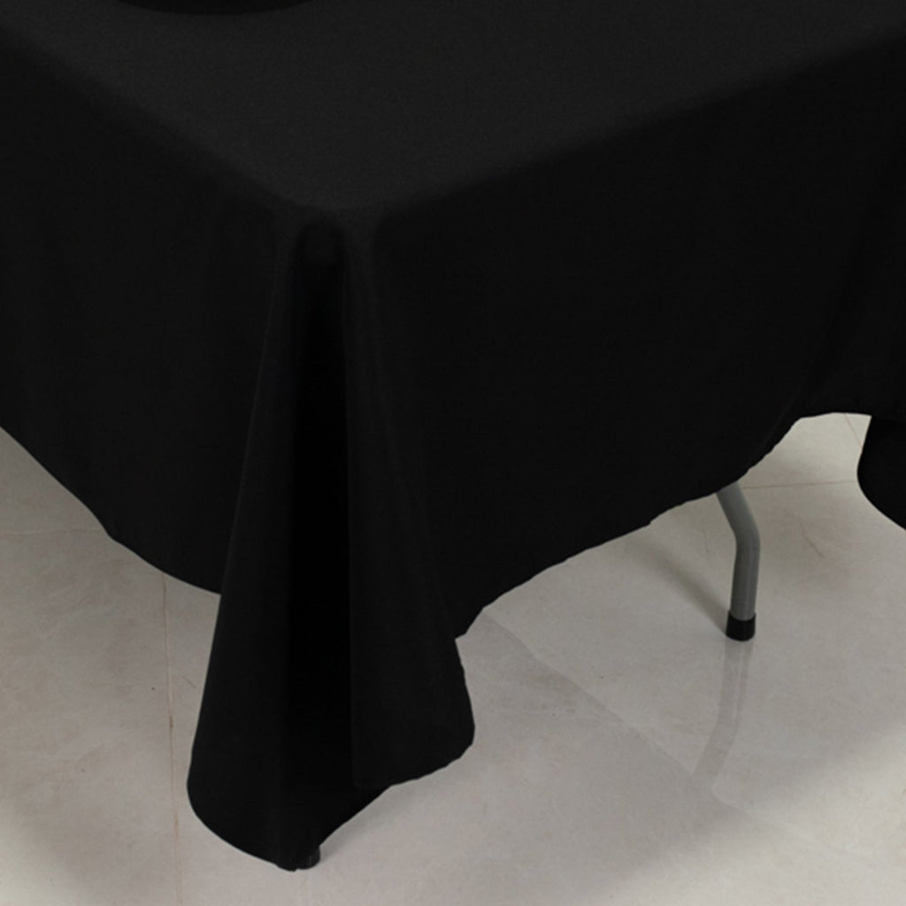 Fire Retardant Premium Polyester 60"x102" Rectangular Tablecloth Black - High - Performance Table Cover - Bell Racket Store