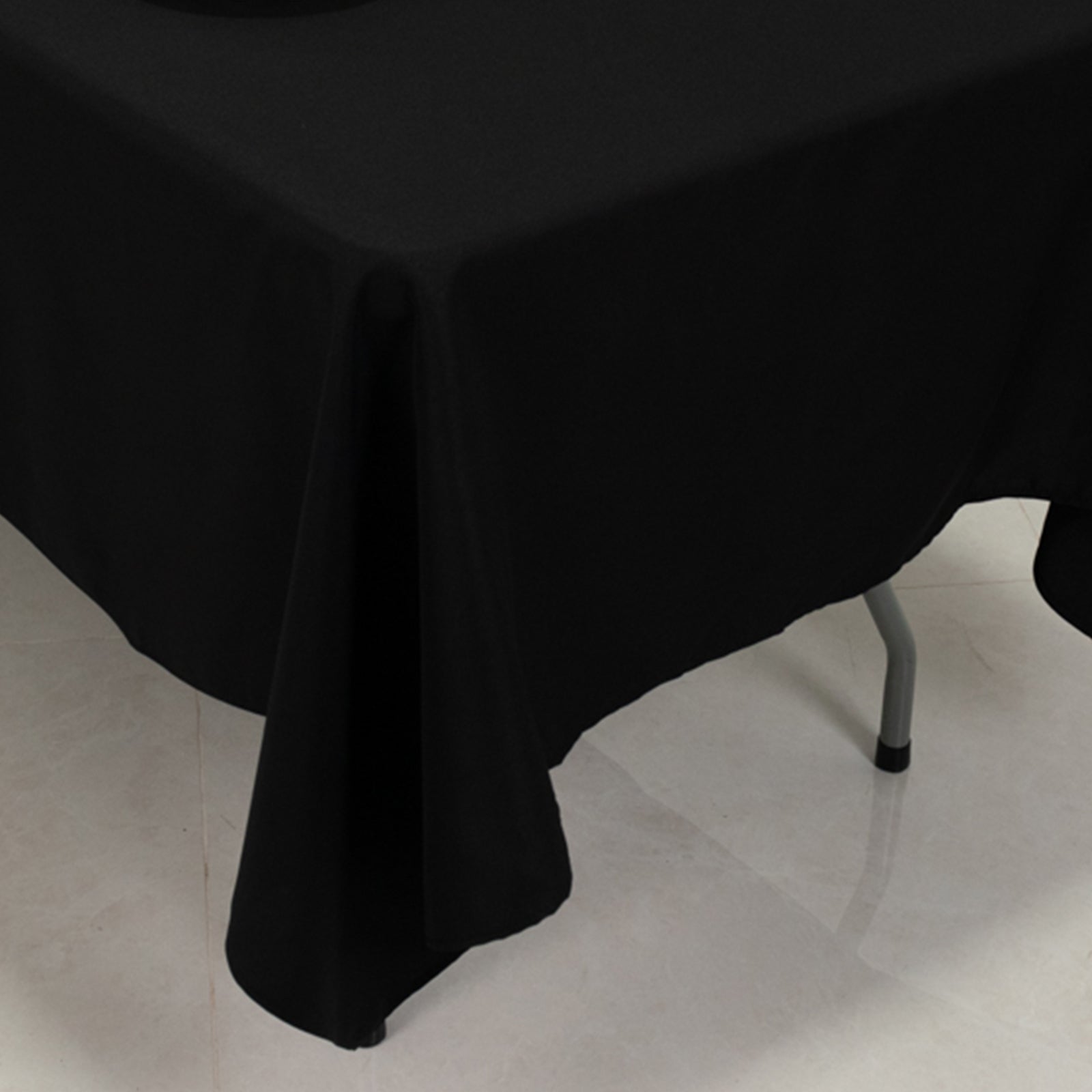 Fire Retardant Premium Polyester 60"x102" Rectangular Tablecloth Black - High - Performance Table Cover - Bell Racket Store