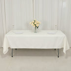 Fire Retardant Premium Polyester 60"x102" Rectangular Tablecloth Ivory - High - Performance Table Cover - Bell Racket Store