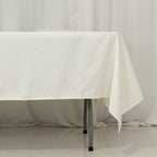 Fire Retardant Premium Polyester 60"x102" Rectangular Tablecloth Ivory - High - Performance Table Cover - Bell Racket Store