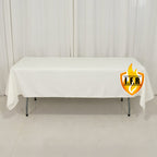 Fire Retardant Premium Polyester 60"x102" Rectangular Tablecloth Ivory - High - Performance Table Cover - Bell Racket Store