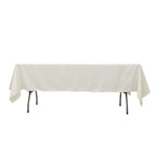 Fire Retardant Premium Polyester 60"x102" Rectangular Tablecloth Ivory - High - Performance Table Cover - Bell Racket Store