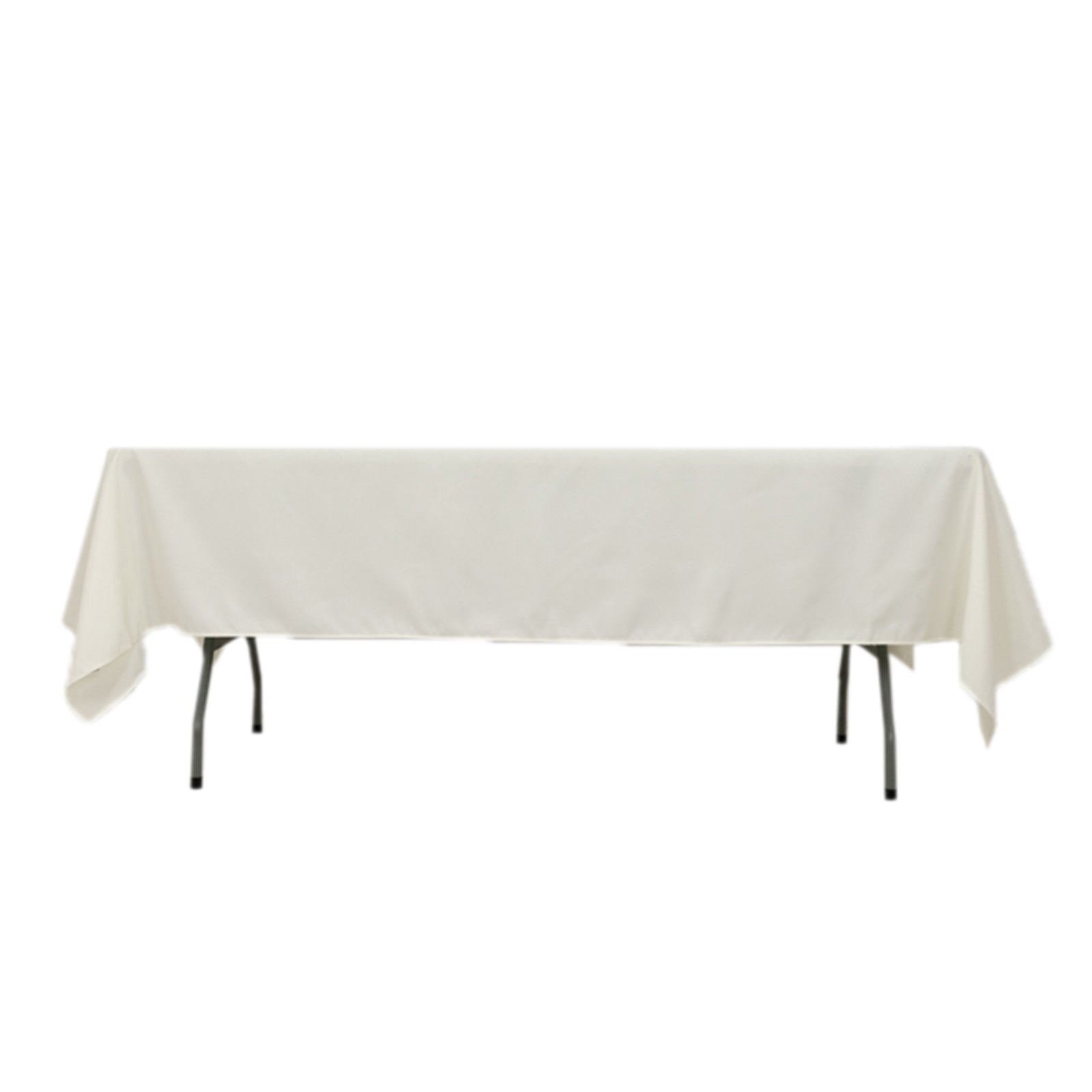 Fire Retardant Premium Polyester 60"x102" Rectangular Tablecloth Ivory - High - Performance Table Cover - Bell Racket Store