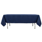 Fire Retardant Premium Polyester 60"x102" Rectangular Tablecloth Navy Blue - High - Performance Table Cover - Bell Racket Store