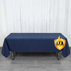 Fire Retardant Premium Polyester 60"x102" Rectangular Tablecloth Navy Blue - High - Performance Table Cover - Bell Racket Store