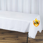 Fire Retardant Premium Polyester 60"x102" Rectangular Tablecloth White - Stylish High - Performance Table Cover for Large Gatherings - Bell Racket Store
