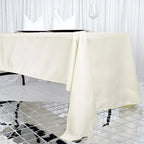 Fire Retardant Premium Polyester 60"x126" Rectangular Tablecloth Ivory - High - Performance Table Cover - Bell Racket Store