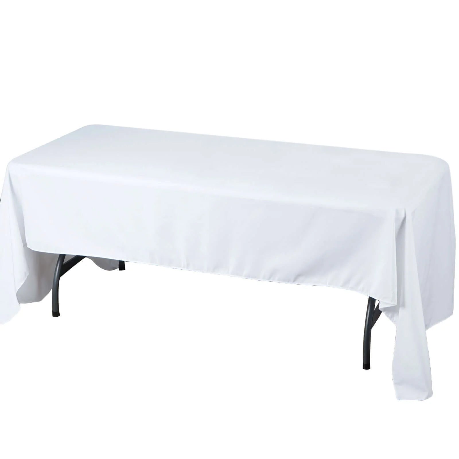 Fire Retardant Premium Polyester 60"x126" Rectangular Tablecloth White - Stylish High - Performance Table Cover for Large Gatherings - Bell Racket Store