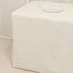 Fire Retardant Premium Polyester 6ft Rectangular Tablecloth Ivory Fitted High - Performance Table Cover - Bell Racket Store