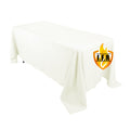 Fire Retardant Premium Polyester 72"x120" Rectangular Tablecloth Ivory - High - Performance Table Cover - Bell Racket Store