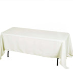 Fire Retardant Premium Polyester 72"x120" Rectangular Tablecloth Ivory - High - Performance Table Cover - Bell Racket Store