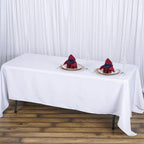 Fire Retardant Premium Polyester 72"x120" Rectangular Tablecloth White - Stylish High - Performance Table Cover for Large Gatherings - Bell Racket Store