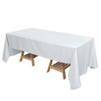 Fire Retardant Premium Polyester 72"x120" Rectangular Tablecloth White - Stylish High - Performance Table Cover for Large Gatherings - Bell Racket Store