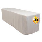 Fire Retardant Premium Polyester 8ft Rectangular Tablecloth White Fitted High - Performance Table Cover for Large Gatherings - Bell Racket Store