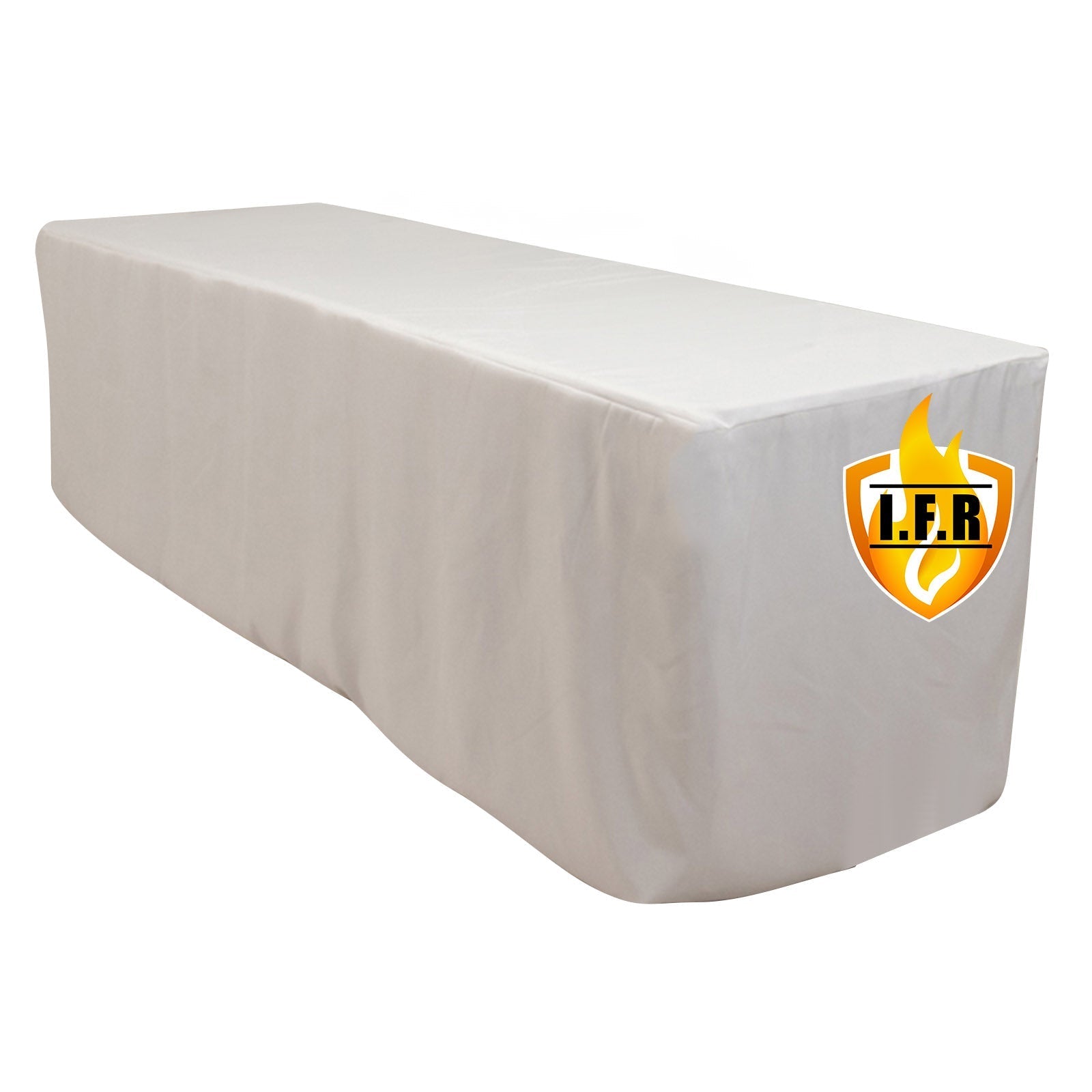 Fire Retardant Premium Polyester 8ft Rectangular Tablecloth White Fitted High - Performance Table Cover for Large Gatherings - Bell Racket Store