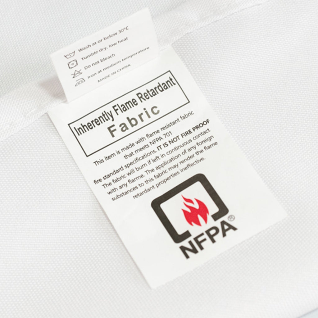 Fire Retardant Premium Polyester 8ft Rectangular Tablecloth White Fitted High - Performance Table Cover for Large Gatherings - Bell Racket Store