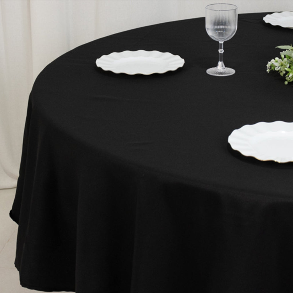 Fire Retardant Premium Polyester 90" Round Tablecloth Black - High - Performance Table Cover - Bell Racket Store