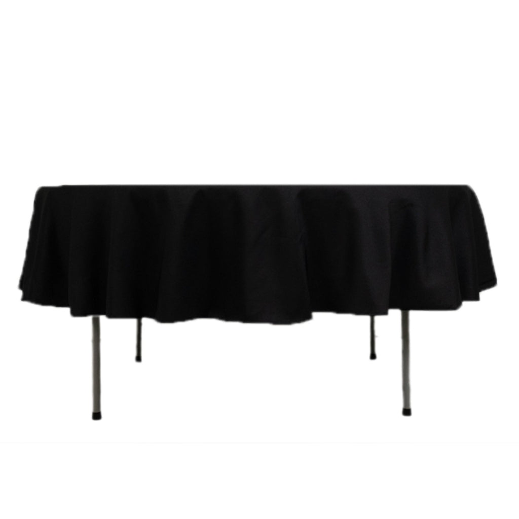 Fire Retardant Premium Polyester 90" Round Tablecloth Black - High - Performance Table Cover - Bell Racket Store