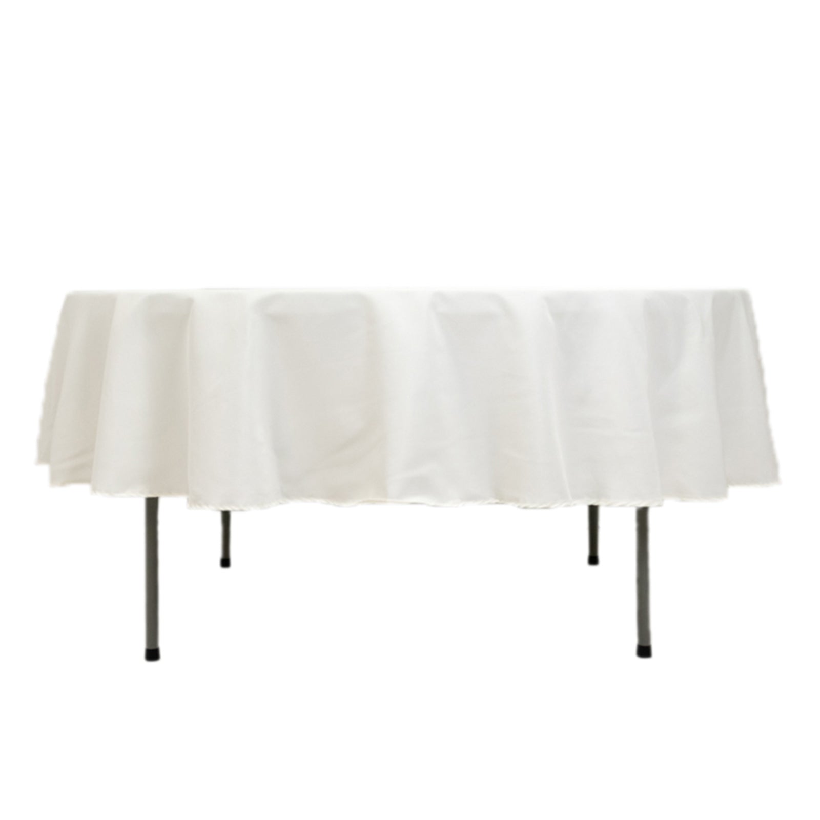 Fire Retardant Premium Polyester 90" Round Tablecloth Ivory - High - Performance Table Cover - Bell Racket Store