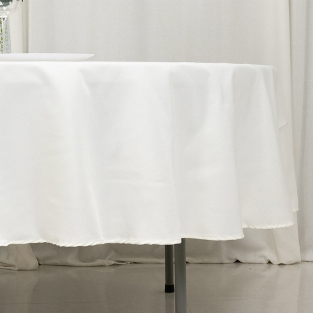 Fire Retardant Premium Polyester 90" Round Tablecloth Ivory - High - Performance Table Cover - Bell Racket Store