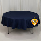 Fire Retardant Premium Polyester 90" Round Tablecloth Navy Blue - High - Performance Table Cover - Bell Racket Store
