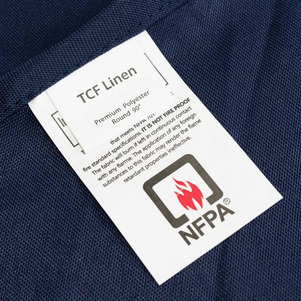 Fire Retardant Premium Polyester 90" Round Tablecloth Navy Blue - High - Performance Table Cover - Bell Racket Store