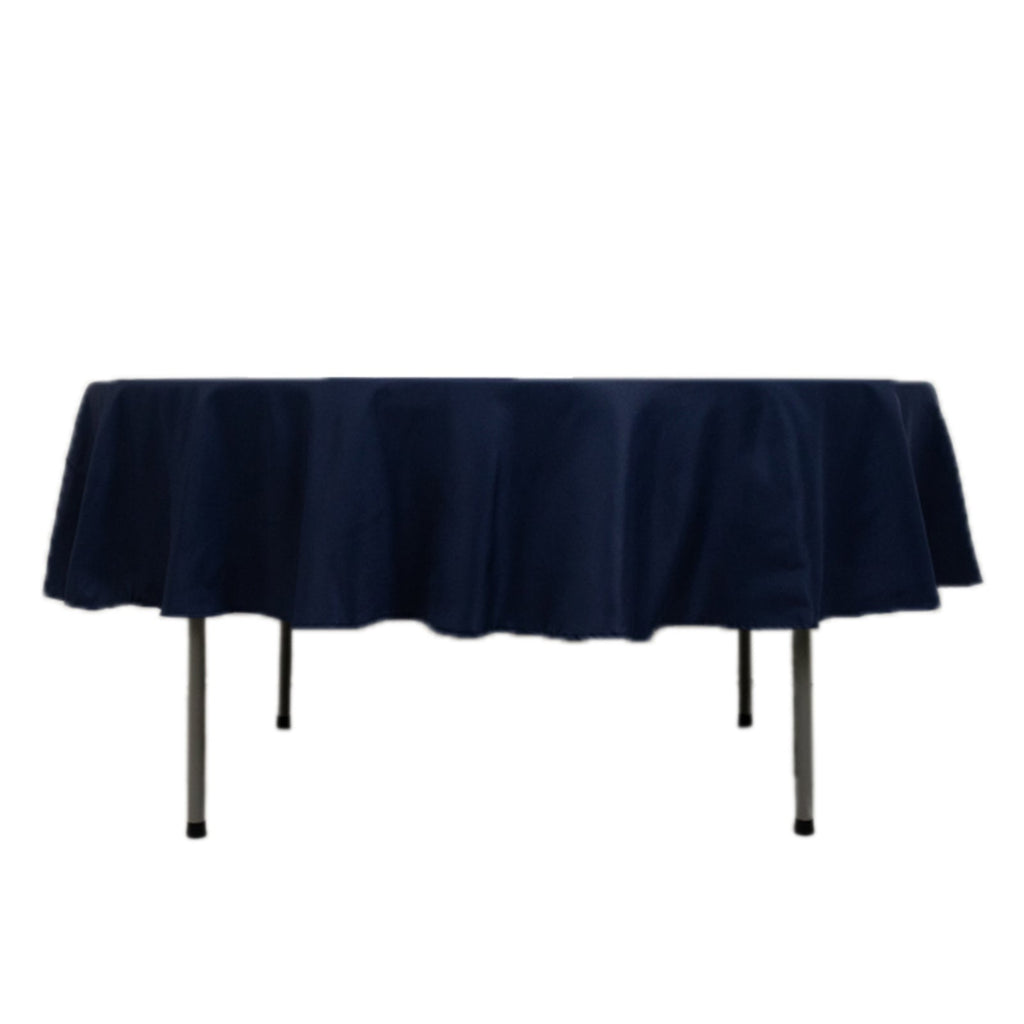 Fire Retardant Premium Polyester 90" Round Tablecloth Navy Blue - High - Performance Table Cover - Bell Racket Store