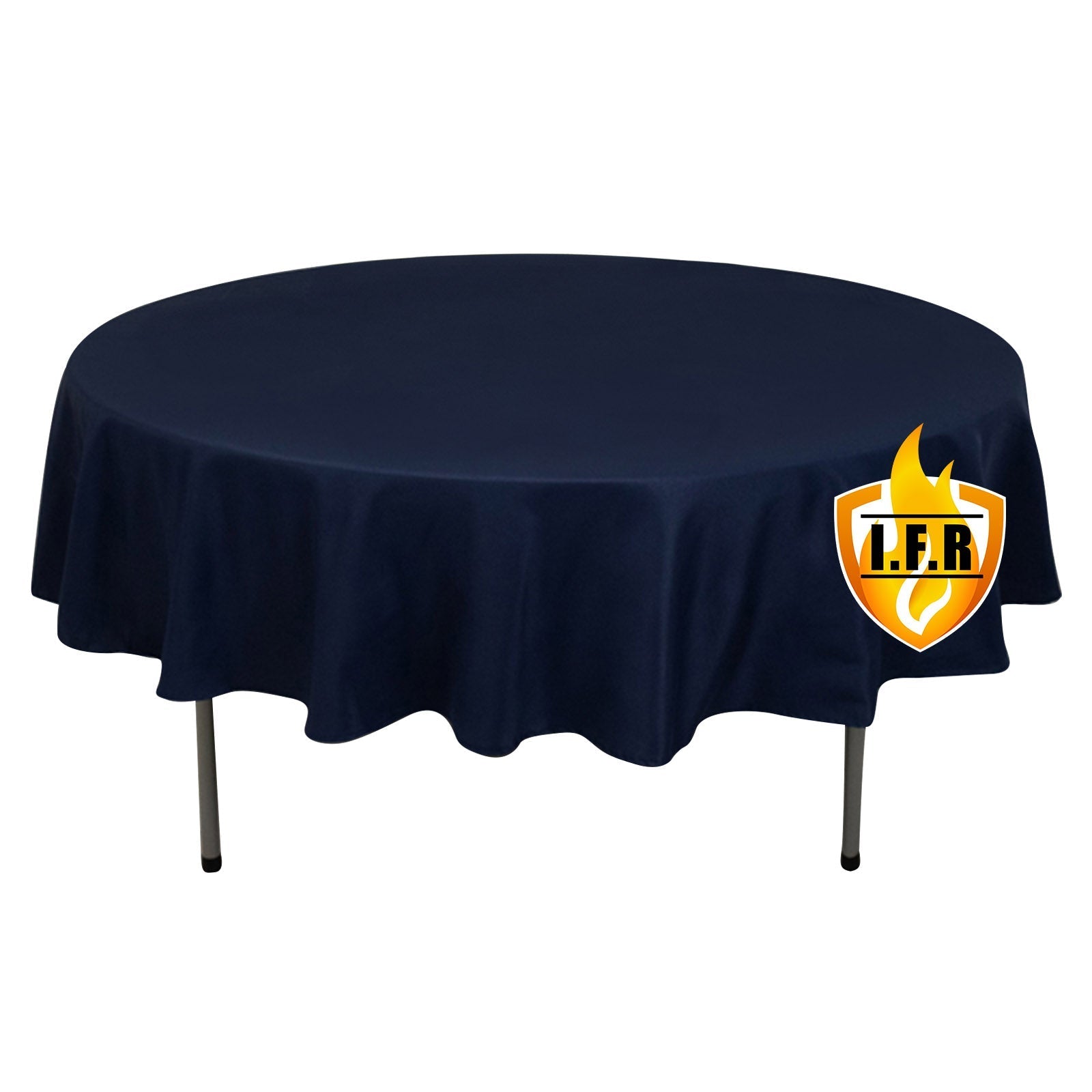Fire Retardant Premium Polyester 90" Round Tablecloth Navy Blue - High - Performance Table Cover - Bell Racket Store