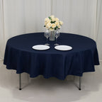 Fire Retardant Premium Polyester 90" Round Tablecloth Navy Blue - High - Performance Table Cover - Bell Racket Store