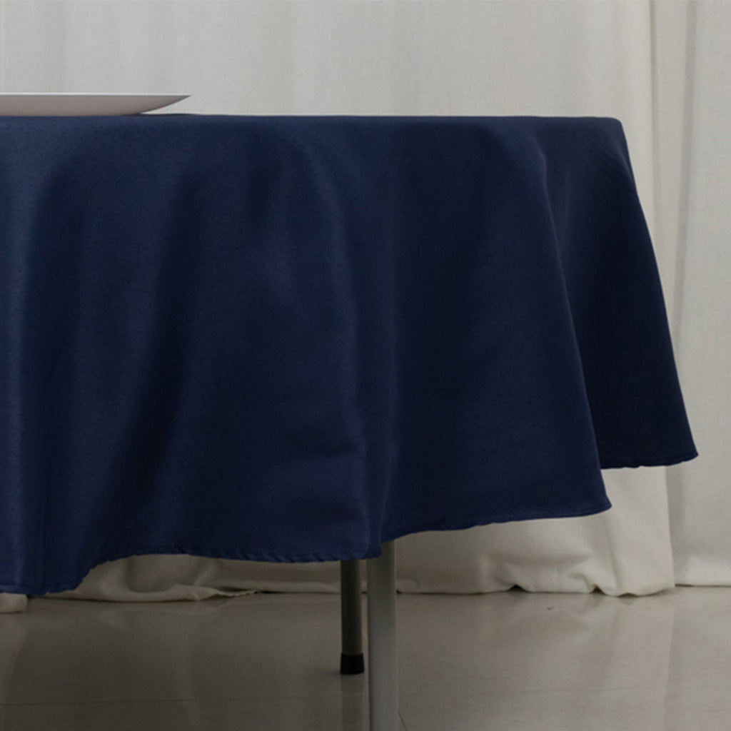 Fire Retardant Premium Polyester 90" Round Tablecloth Navy Blue - High - Performance Table Cover - Bell Racket Store