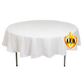 Fire Retardant Premium Polyester 90" Round Tablecloth White - Stylish High - Performance Table Cover for Large Gatherings - Bell Racket Store