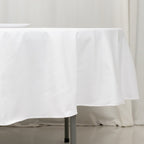 Fire Retardant Premium Polyester 90" Round Tablecloth White - Stylish High - Performance Table Cover for Large Gatherings - Bell Racket Store