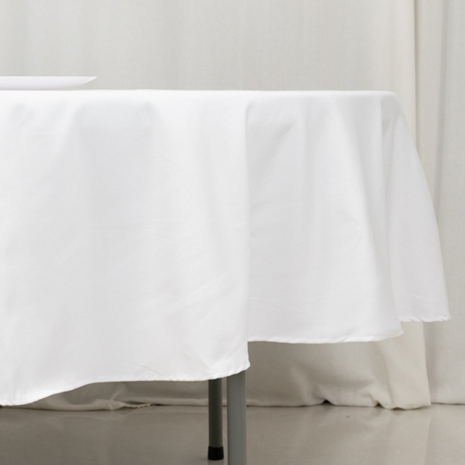 Fire Retardant Premium Polyester 90" Round Tablecloth White - Stylish High - Performance Table Cover for Large Gatherings - Bell Racket Store