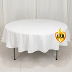 Fire Retardant Premium Polyester 90" Round Tablecloth White - Stylish High - Performance Table Cover for Large Gatherings - Bell Racket Store