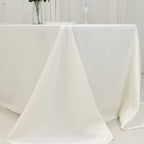 Fire Retardant Premium Polyester 90"x132" Rectangular Tablecloth Ivory - High - Performance Seamless Table Cover - Bell Racket Store
