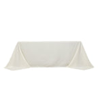 Fire Retardant Premium Polyester 90"x132" Rectangular Tablecloth Ivory - High - Performance Seamless Table Cover - Bell Racket Store
