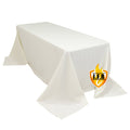 Fire Retardant Premium Polyester 90"x132" Rectangular Tablecloth Ivory - High - Performance Seamless Table Cover - Bell Racket Store