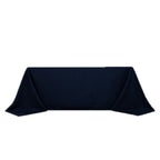 Fire Retardant Premium Polyester 90"x132" Rectangular Tablecloth Navy Blue - High - Performance Seamless Table Cover - Bell Racket Store