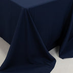 Fire Retardant Premium Polyester 90"x132" Rectangular Tablecloth Navy Blue - High - Performance Seamless Table Cover - Bell Racket Store