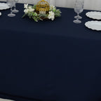Fire Retardant Premium Polyester 90"x132" Rectangular Tablecloth Navy Blue - High - Performance Seamless Table Cover - Bell Racket Store