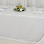 Fire Retardant Premium Polyester 90"x132" Rectangular Tablecloth White - Stylish High - Performance Seamless Table Cover for Large Gatherings - Bell Racket Store