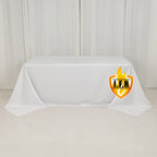 Fire Retardant Premium Polyester 90"x132" Rectangular Tablecloth White - Stylish High - Performance Seamless Table Cover for Large Gatherings - Bell Racket Store