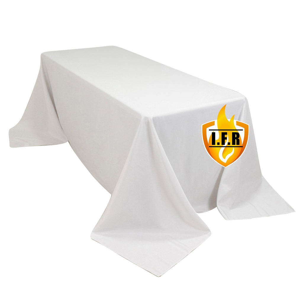Fire Retardant Premium Polyester 90"x132" Rectangular Tablecloth White - Stylish High - Performance Seamless Table Cover for Large Gatherings - Bell Racket Store