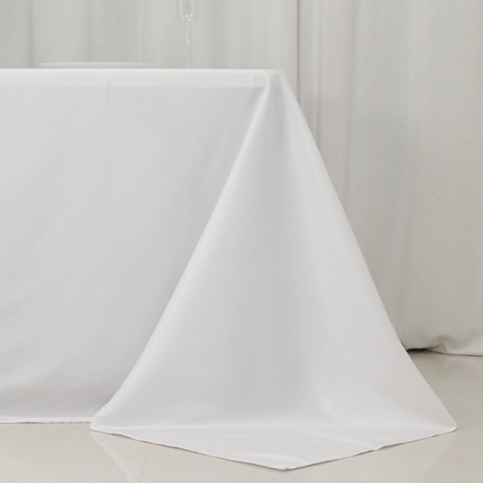 Fire Retardant Premium Polyester 90"x132" Rectangular Tablecloth White - Stylish High - Performance Seamless Table Cover for Large Gatherings - Bell Racket Store