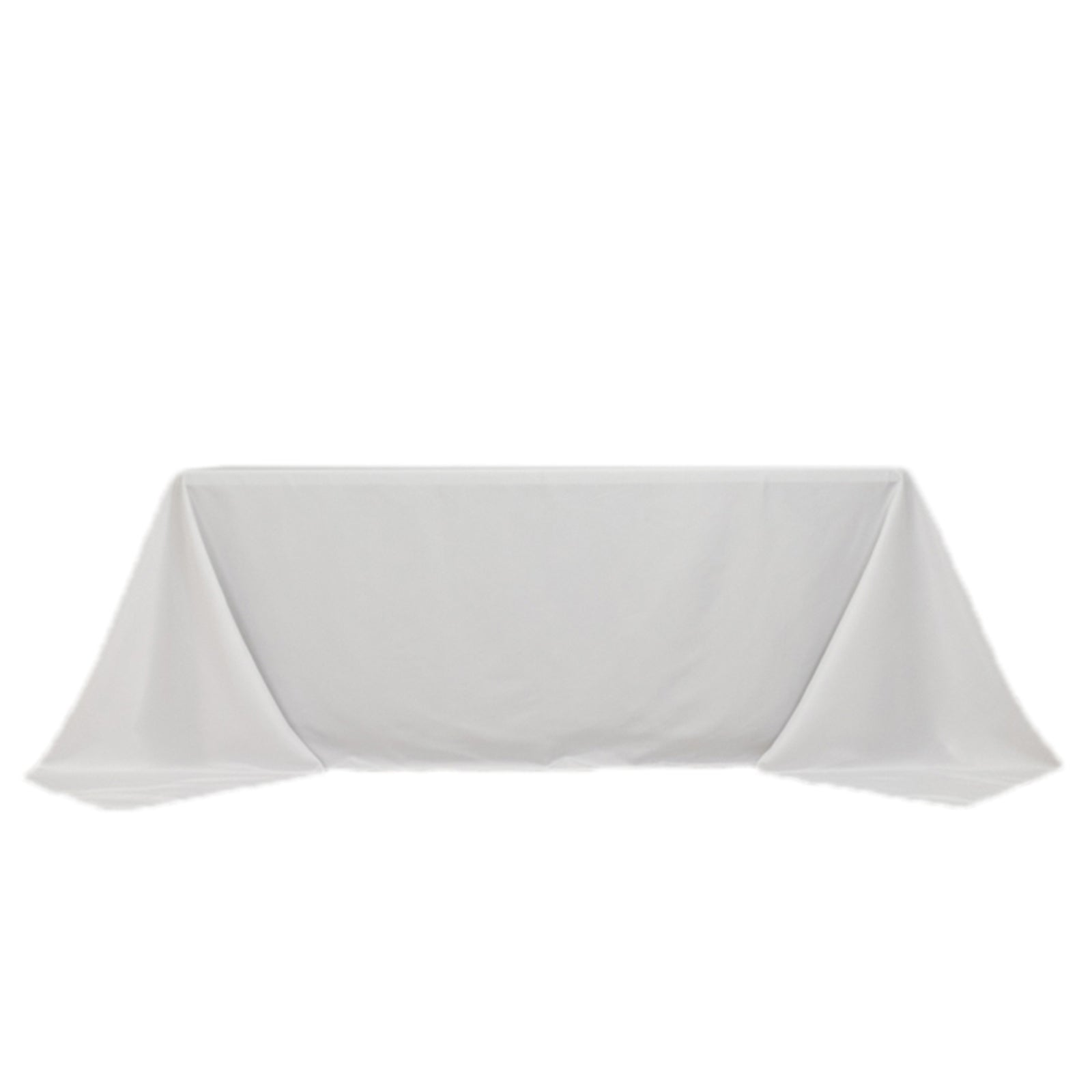 Fire Retardant Premium Polyester 90"x132" Rectangular Tablecloth White - Stylish High - Performance Seamless Table Cover for Large Gatherings - Bell Racket Store