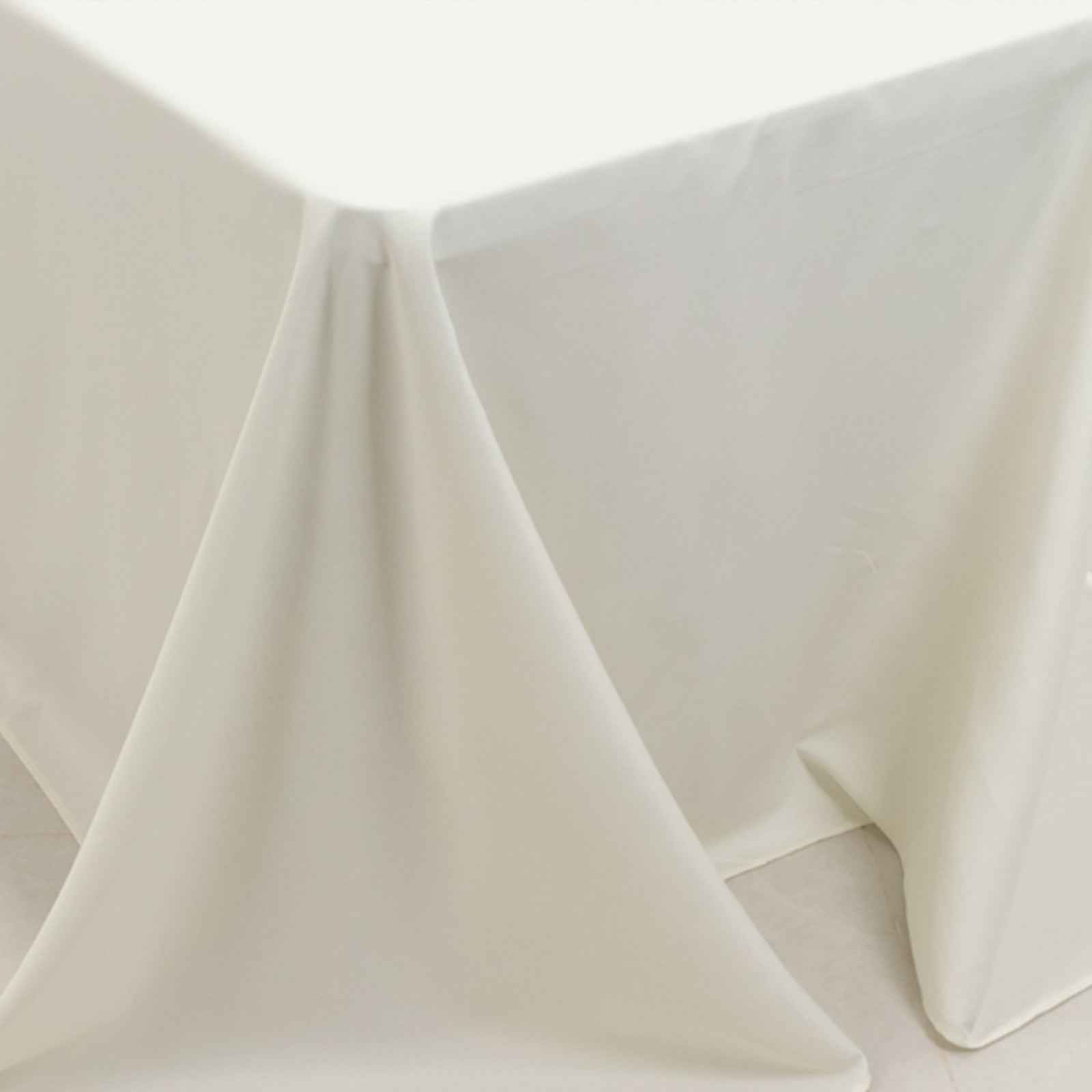 Fire Retardant Premium Polyester 90"x156" Rectangular Tablecloth Ivory - High - Performance Seamless Table Cover - Bell Racket Store