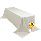 Fire Retardant Premium Polyester 90"x156" Rectangular Tablecloth Ivory - High - Performance Seamless Table Cover - Bell Racket Store