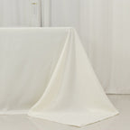 Fire Retardant Premium Polyester 90"x156" Rectangular Tablecloth Ivory - High - Performance Seamless Table Cover - Bell Racket Store