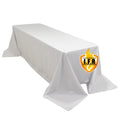 Fire Retardant Premium Polyester 90"x156" Rectangular Tablecloth White - Stylish High - Performance Seamless Table Cover for Large Gatherings - Bell Racket Store